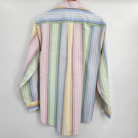 Brooks Brothers 346 Pastel Striped Button Down Shirt - Picture 3 of 9